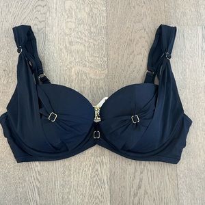 New Agent Provocateur Fergie Plunge Underwired Bra Bikini Top Black - Size 32DD